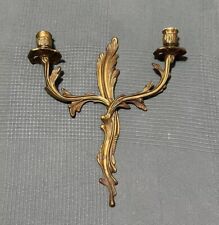 Vintage Louis XV Style Solid Brass Gold Wall Candle Sconce Baroque Rococo picture