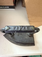 Antique WAPAK Cast Iron Sad Iron Flat Iron. No 7 Hand Painted Strawberries. picture