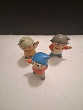 3 Vtg Mainzelmannchen Goebel German Tv Rubber Figures 1975 Berti Conni (Read)  picture