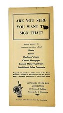 1952 Minnesota State Bar Assoc Brochure Deeds Leases Liens Mortgages Contracts picture
