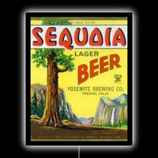 Sequoia Beer of Fresno, California NEW LED Hanging Lighted Sign: 18x23