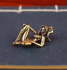 Brass Sexy Girl Woman Animal Figurine Miniature Statue Table Home Decoration Toy picture