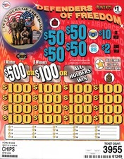 Pull Tab Tickets - Chip - Game -Defenders of Freedom - 3,955 ct picture