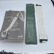 Vintage K&E K-12 Prep Slide Rule 68 1892 Keuffel & Esser Co. 1962-1972 w/ Case picture