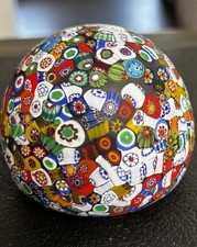 Vintage Fratelli Toso Murano Millefiori Glass Paperweight Twisted Pontil Base picture