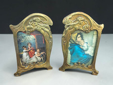PAIR jugendstil art nouveau Picture photo frames brass picture