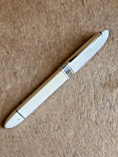 Vintage Omas 360 White Iceberg Rollerball Pen with Silver Greek Key Trim~ Rare picture