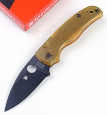 2025 Custom Version Amber PEI Handle Lock Back Pocket Tactical Knife Shaman C229 picture