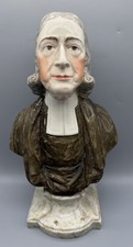 Antique English Staffordshire Bust of John Wesley, founder of Methodism, 19th C. picture