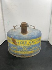 Vintage Eagle Galvanized Blue Gas Oil Can 1 Gallon 401 NS USA picture