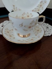 Royal Victoria English Bone China Staffordshire Cup Saucer&Dessert Plate Yellow  picture