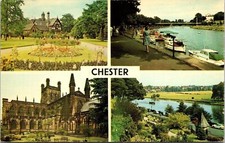 Chester Grosvenor Park Cathedral Groves Dee VTG Postcard UNP Unused Vintage GB picture