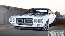 Cars 1969 white blue pontiac Art Print Poster 11x17 picture