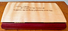 Vintage Wood Wooden Maple & Cherry Trinket Box - The World is Beautiful Quote picture