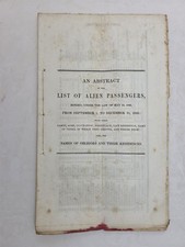 1849 antique ALIEN PASSENGERS IMMIGRATION Irish Boston SHIPS genealogy LIST picture