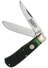Marbles Jumbo Trapper Pocket Knife Stainless Steel Blades Jigged Bone Handle picture