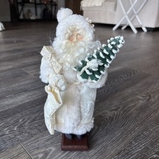 Vtg 90’s Victorian Winter White Santa, House of Hatten, Judie Tasch, 12” Tall picture