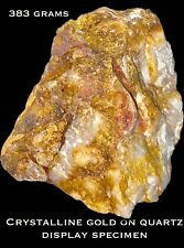 383g Natural Raw Crystalline Gold On Quartz Display Specimen. Very Rare- CA Gold picture