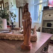 Oliv.art Virgin Mary Madonna & Child Wood Carved Statue Made in Spain 10 in picture