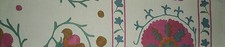 ROSA BERNAL Suzani Central Asian Pink Cream Blue Linen Remnant New picture