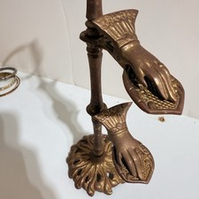Vintage Brass Victorian Double Hand Clip 15” Stand  Card Weighs Over 700 Grams picture