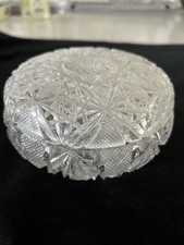 VINTAGE AMERICAN CRYSTAL VANITY DISH W/LID CIRCA 1900 picture