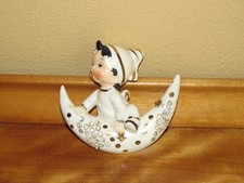 Vintage LEFTON 1955 Boy Over the Moon Rhinestone Figure Wall Hanging Japan AS-IS picture