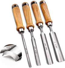 4-Pieces Woodworking Wood Chisel Set,CR-V Steel Sharp Curved Edge Gouge Firm picture