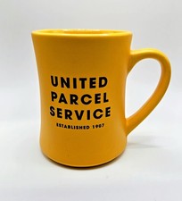 UPS United Parcel Service Est. 1907 Large Yellow Coffee Mug Diner-Style picture