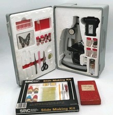 Vintage Tasco 1200X Microscope Kit Hard Case Slides Specimens SRC Slide Set picture