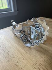 Vintage Clear Crystal Sasaki Lion Art Glass Bowl Candy Dish picture