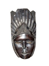 Vintage African Style Carved Wood Mask Baule Senufo Tribal Wall Decor 10” picture