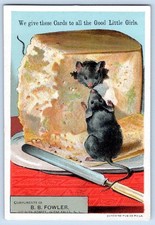 GLENS FALLS NY*FOWLER*MICE EAT CHEESE*WE GIVE CARDS TO ALL GOOD LITTLE GIRLS picture