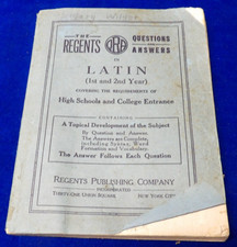 The Regents Questions and Answers in Latin (1st & 2nd year) 1922 - Softcover picture
