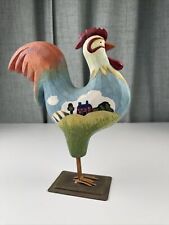 Vintage Handpainted Folk Art Shabby Chic Rooster by Russ Berrie & Co. 11