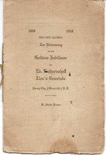 2 Anniv Bklts - Zion Evangelical Lutheran Church Jersey City NJ 1868-1918 & 1958 picture
