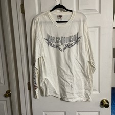 Harley Davidson Mens White Long Sleeve Shirt XL Lancaster PA  Graphic Tee picture