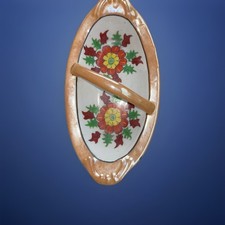 Seiji & Co. Japan Handpainted Floral Lusterware Handled Porcelain Trinket Dish picture