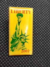 Vintage 2002 Liberty Statue Of Liberty Rectangle Lapel Pin ~ Ships FREE picture