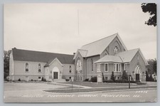 Princeton Illinois~Mission Covenant Church~Front & Annex~1950s RPPC picture