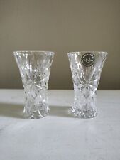 Classic Lenox Lead Crystal Vase 4” Star and Pinwheel Pattern Set Of 2  picture