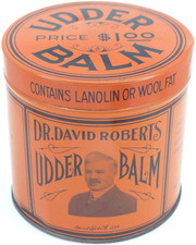 C1940s Vintage Dr David Roberts Udder Balm Tin 18oz Full Veterinary Waukesha WI picture