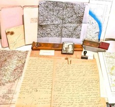 WWII WW2 4th Fighter I.O. Capt C.E. Ashcraft III Escape Map Letters Grouping RAF picture