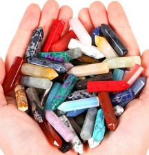 64PCS Crystals Wands Stones Set Bulk Crystal Points Rose Quartz Amethyst Tige... picture