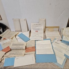 1800s-1920s Antique Maine Deeds Property Title Archive Maps Ephemera  Sealed picture