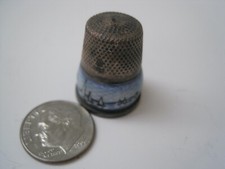 Delft Blue Sterling Thimble Boats picture