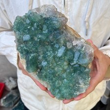 4.5lb NATURAL Green FLUORITE Crystal Quartz Cluster Specimen healing picture
