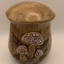 Vintage Arnel's Ceramic Mushroom Salt Shaker Brown 1970s MINT (+ free shaker) picture