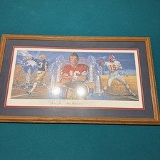 Joe Montana Signed Notre dame Chiefs 49ers 39x17 PSA/DNA AUTO picture