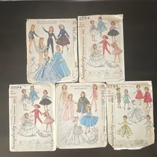 Vintage 1957-58 High Heal 10 1/2 “ Figure Doll Sewing Patterns. Lot of 5.  picture